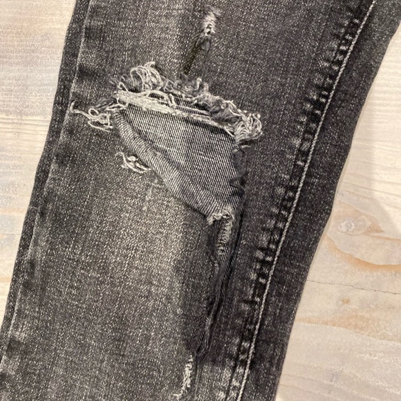 Zara black grey skinny ripped jegging jeans size 4 - Picture 2 of 4